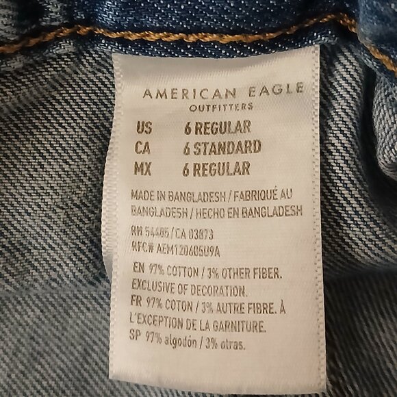 American Eagle Jeans Size 6 Denim Cargo Jogger High Rise - Picture 8 of 9